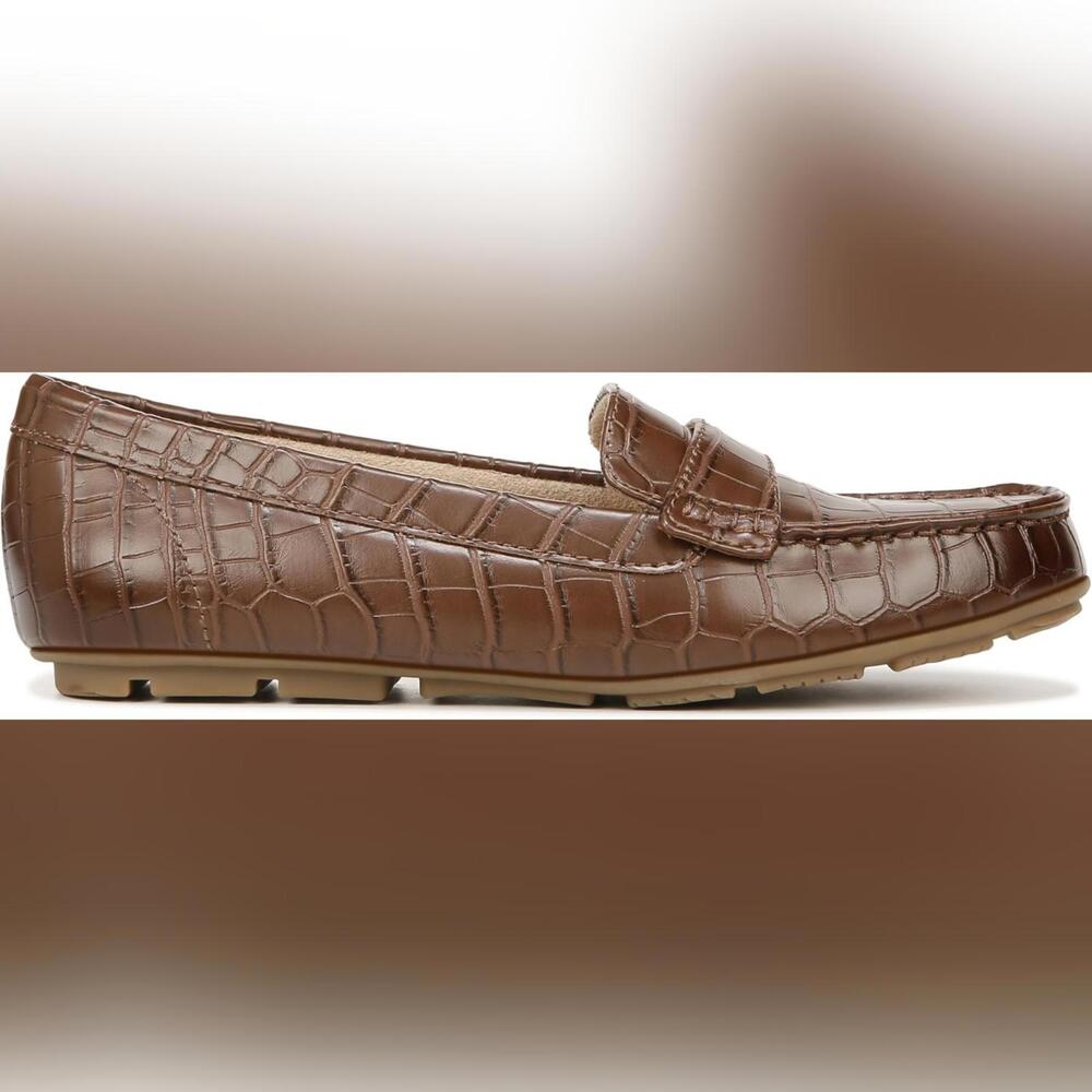 NIB Naturalizer Soul Slip-On Women's Seven Loafer Shoes, Brown Croco, 8 Wide - Picture 5 of 6